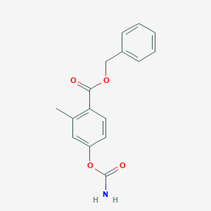molecular formula C16H15NO4 B8422583 Benzyl 4-(carbamoyloxy)-2-methylbenzoate 