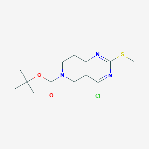 molecular formula C13H18ClN3O2S B8422616 tert-Butyl 4-chloro-2-(methylthio)-7,8-dihydropyrido[4,3-d]pyrimidine-6(5H)-carboxylate 