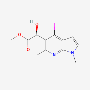 molecular formula C12H13IN2O3 B8422647 methyl(2S)-2-hydroxy-2-{4-iodo-1,6-dimethyl-1H-pyrrolo[2,3-b]pyridin-5-yl}acetate 