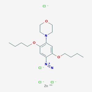 molecular formula C18H28Cl4N3O3Zn- B084227 zinc;2,5-dibutoxy-4-morpholin-4-ylbenzenediazonium;tetrachloride CAS No. 14726-58-0