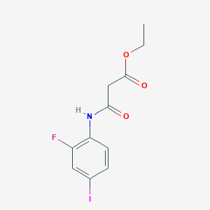 molecular formula C11H11FINO3 B8422957 N-(2-Fluoro-4-iodo-phenyl)-malonamic acid ethyl ester 