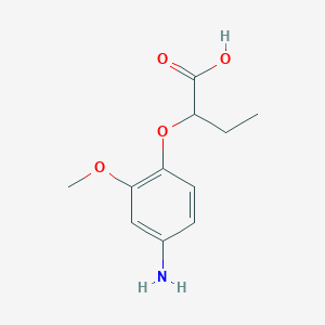 molecular formula C11H15NO4 B8423043 Ethyl (2-methoxy-4-aminophenoxy)acetic acid 