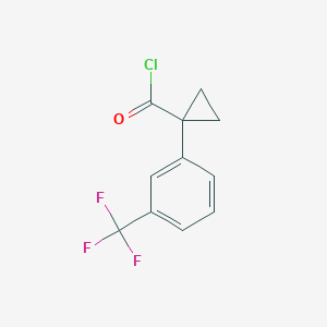 molecular formula C11H8ClF3O B8423280 Cyclopropanecarbonyl chloride, 1-[3-(trifluoromethyl)phenyl]- 