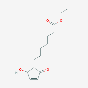 molecular formula C14H22O4 B8423304 Ethyl 7-(2-hydroxy-5-oxocyclopent-3-en-1-yl)heptanoate CAS No. 67172-95-6