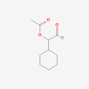 molecular formula C10H16O3 B8423312 2-Cyclohexyl-2-acetoxyacetaldehyde 
