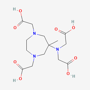 molecular formula C14H23N3O8 B8423345 2,2'-((1,4-Bis(carboxymethyl)-6-methyl-1,4-diazepan-6-yl)azanediyl)diacetic acid 