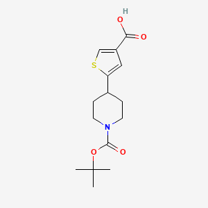 molecular formula C15H21NO4S B8423367 5-(1-(Tert-butoxycarbonyl)piperidin-4-yl)thiophene-3-carboxylic acid 
