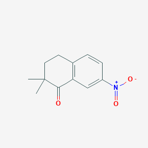 molecular formula C12H13NO3 B8423375 2,2-Dimethyl-7-nitro-3,4-dihydronaphthalen-1(2H)-one 