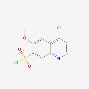molecular formula C10H7Cl2NO3S B8423378 4-Chloro-6-methoxyquinoline-7-sulfonyl chloride 