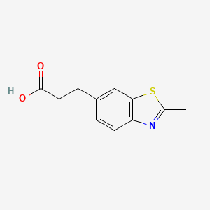 molecular formula C11H11NO2S B8423394 3-(2-Methyl-benzothiazol-6-yl)-propionic acid 