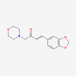 molecular formula C15H17NO4 B8423452 1-(3,4-Methylenedioxyphenyl)-4-morpholino-1-butene-3-one 