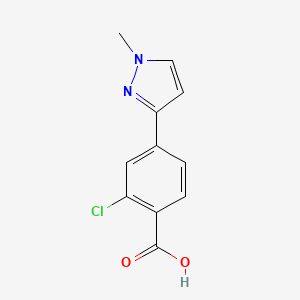 molecular formula C11H9ClN2O2 B8423470 2-Chloro-4-(1-methyl-1H-pyrazol-3-yl)-benzoic acid 