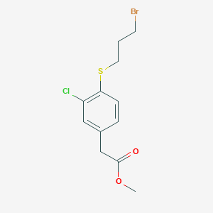 Methyl 3-chloro-4-(3-bromopropylthio)-phenylacetate