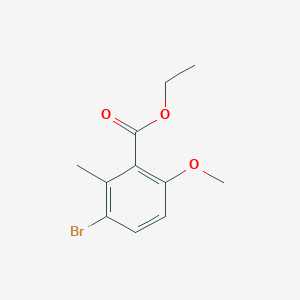 molecular formula C11H13BrO3 B8423546 Ethyl 3-bromo-6-methoxy-2-methylbenzoate 