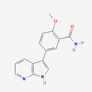 molecular formula C15H13N3O2 B8423562 2-methoxy-5-(1H-pyrrolo[2,3-b]pyridin-3-yl)benzamide 