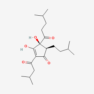 (+)-(4S,5R)-3,4-Dihydroxy-2-(3-methylbutanoyl)-5-(3-methylbutyl)-4-(4-methylpentanoyl)cyclopent-2-en-1-one