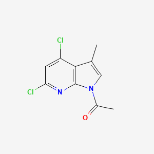molecular formula C10H8Cl2N2O B8423726 1-acetyl-4,6-dichloro-3-methyl-1H-pyrrolo[2,3-b]pyridine 