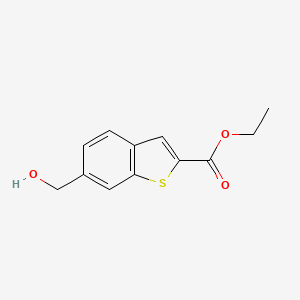 molecular formula C12H12O3S B8423764 6-Hydroxymethyl-benzo[b]thiophene-2-carboxylic acid ethyl ester 