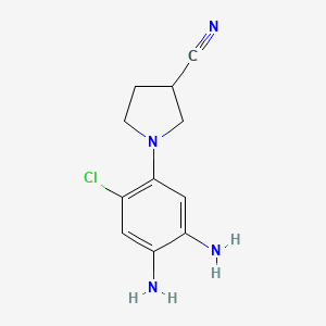 molecular formula C11H13ClN4 B8423838 1-(4,5-Diamino-2-chloro-phenyl)-pyrrolidine-3-carbonitrile 