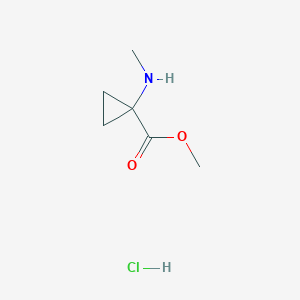 molecular formula C6H12ClNO2 B8423997 methyl 1-(methylamino)cyclopropane-1-carboxylate hydrochloride 