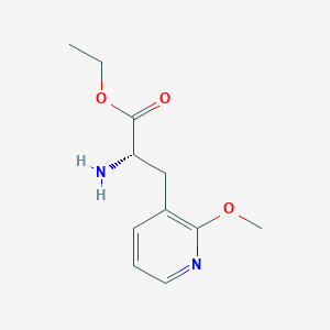 molecular formula C11H16N2O3 B8424093 Ethyl 3-(2-methoxy-3-pyridinyl)alaninate 