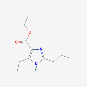 molecular formula C11H18N2O2 B8424225 Ethyl 4-ethyl-2-propyl-1H-imidazole-5-carboxylate 