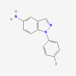 molecular formula C13H10FN3 B8424243 5-Amino-1-(4-fluorophenyl)indazole 