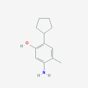 molecular formula C12H17NO B8424260 5-Amino-2-cyclopentyl-4-methylphenol 