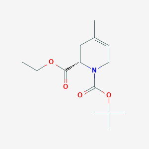 molecular formula C14H23NO4 B8425005 1-(tert-Butyl) 2-ethyl (S)-4-methyl-3,6-dihydropyridine-1,2(2H)-dicarboxylate 