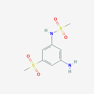 molecular formula C8H12N2O4S2 B8425204 N-(3-Amino-5-(methylsulfonyl)-phenyl)-methylsulfonamide 