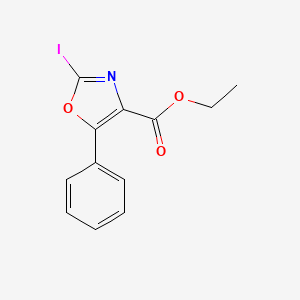 molecular formula C12H10INO3 B8425423 Ethyl 2-iodo-5-phenyl-1,3-oxazole-4-carboxylate 