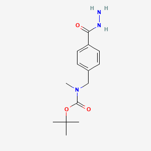 molecular formula C14H21N3O3 B8425481 tert-butyl N-[[4-(hydrazinecarbonyl)phenyl]methyl]-N-methyl-carbamate 
