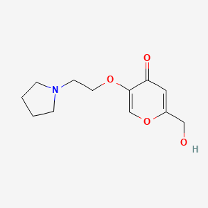 molecular formula C12H17NO4 B8425496 2-Hydroxymethyl-5-(2-pyrrolidin-1-yl-ethoxy)-pyran-4-one 