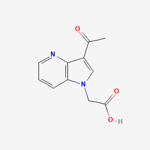 molecular formula C11H10N2O3 B8425596 (3-Acetyl-pyrrolo[3,2-b]pyridin-1-yl)-acetic acid 