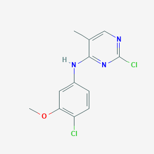 molecular formula C12H11Cl2N3O B8425612 (4-Chloro-3-methoxy-phenyl)-(2-chloro-5-methyl-pyrimidin-4-yl)-amine 