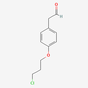 molecular formula C11H13ClO2 B8425623 [4-(3-Chloropropoxy)phenyl]acetaldehyde 