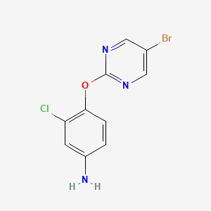 molecular formula C10H7BrClN3O B8425629 4-(5-Bromo-2-pyrimidinyloxy)-3-chloroaniline 
