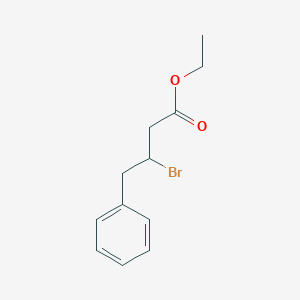 molecular formula C12H15BrO2 B8425639 Ethyl 3-bromo-4-phenylbutyrate 