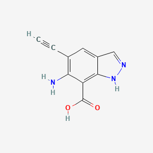 molecular formula C10H7N3O2 B8425690 6-amino-5-ethynyl-1H-indazole-7-carboxylic acid 