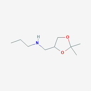 molecular formula C9H19NO2 B8425739 N-((2,2-dimethyl-1,3-dioxolan-4-yl)methyl)propan-1-amine 