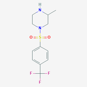 molecular formula C12H15F3N2O2S B8425777 3-Methyl-1-[4-(trifluoromethyl)phenyl]sulfonylpiperazine 
