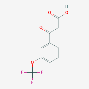 molecular formula C10H7F3O4 B8425908 Benzenepropanoic acid, beta-oxo-3-(trifluoromethoxy)- 
