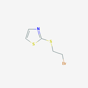 molecular formula C5H6BrNS2 B8426096 2-Bromo-1-(1,3-thiazol-2-ylthio)ethane 
