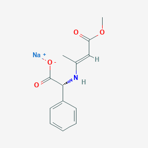 molecular formula C13H14NNaO4 B084261 Sodium (R)-[(3-methoxy-1-methyl-3-oxoprop-1-enyl)amino]phenylacetate CAS No. 13291-96-8