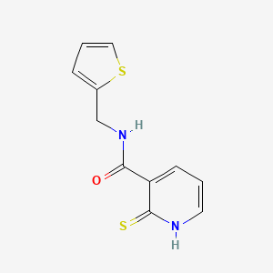 molecular formula C11H10N2OS2 B8426464 2-mercapto-N-(thiophen-2-ylmethyl)nicotinamide 