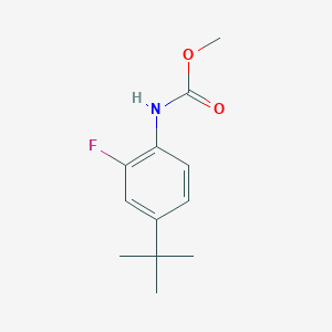 molecular formula C12H16FNO2 B8426818 4-t-butyl-2-fluoro-N-methoxycarbonylaniline 
