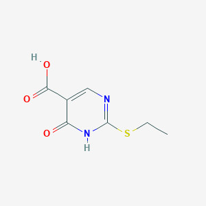 molecular formula C7H8N2O3S B8427264 2-Ethylmercapto-4-oxo-3,4-dihydropyrimidine-5-carboxylic acid 