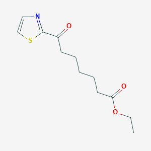 molecular formula C12H17NO3S B8427302 Ethyl 7-oxo-7-(1,3-thiazol-2-yl)heptanoate 