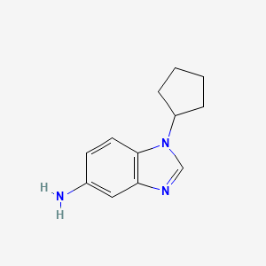 molecular formula C12H15N3 B8427332 1-Cyclopentyl-5-aminobenzimidazole 