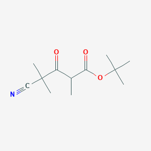 molecular formula C12H19NO3 B8427627 Tert-butyl 4-cyano-2,4-dimethyl-3-oxopentanoate 